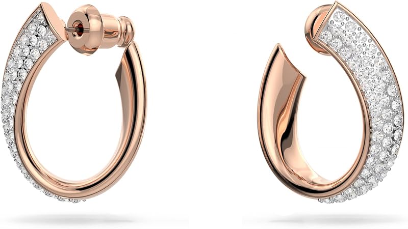 Orecchini a cerchio Exist, Piccoli, Bianchi, Placcato color oro rosa