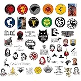 51pcs Game of Thrones Stickers Winter is Coming Fire and Blood,KONLOY Stickers Decal for Water Bottles Vinyl Sticker MacBook Mac Air Pro Retina Laptop