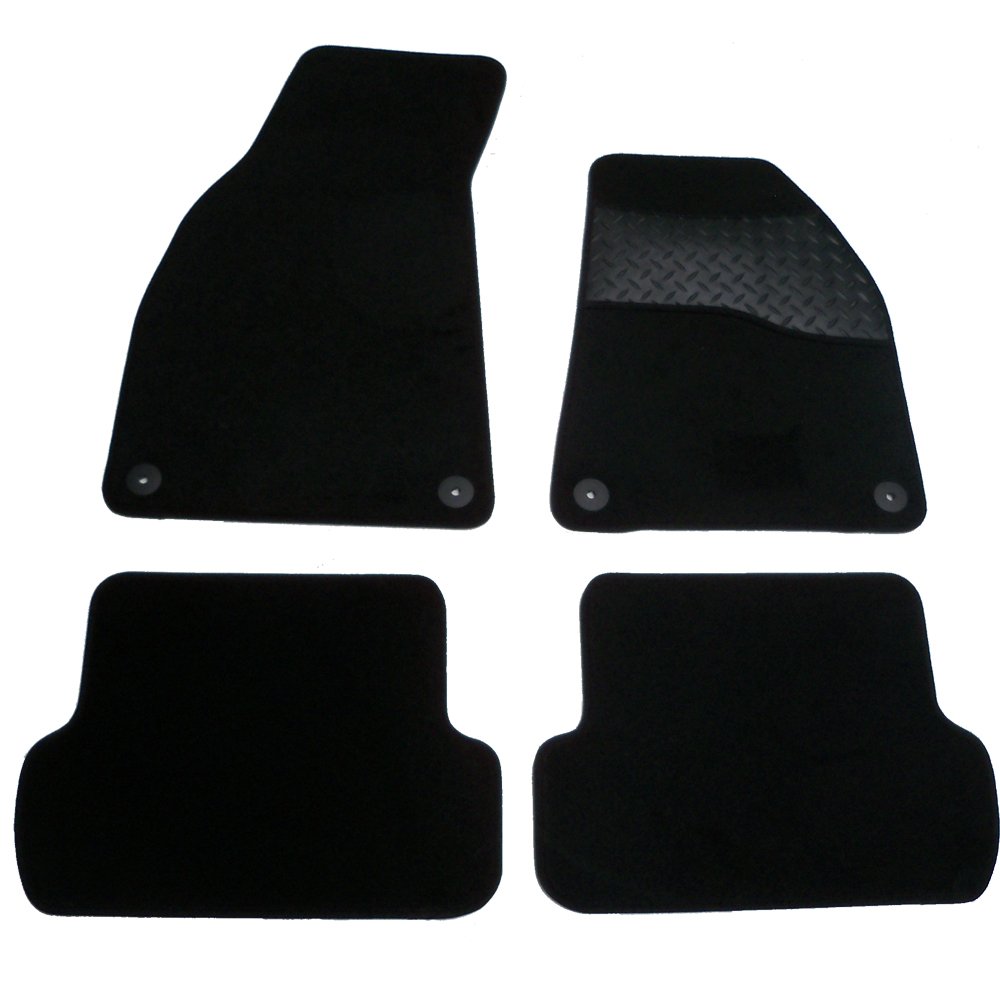 Sakura Mat Set includes Carpet with Rubber Heelpad for Audi A4 2002-05 - Black