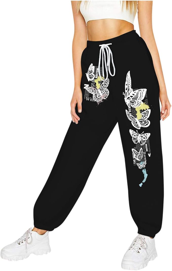 Eaylis Damen Animal Print Hosen Casual Waist Lounge Jogginghose mit