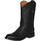 Mens Black Western Dress Cowboy Boots Leather Zipper Roper Toe