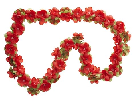 Blumengirlande rot ~ ca. 130 cm ~ zum verschönern Ihres Fahrrades z.B. für Fahrradkorb , Lenker oder Ihrer Wohnung