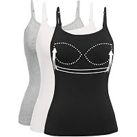 Women's Camisole With Built-in Bra - Wirefree Padded Yoga Tank Top For Layering (S-3XL)