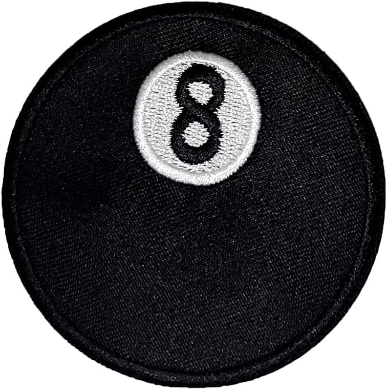 Mixed Media - TH 8 Eight Ball Embroidered Iron On Patch