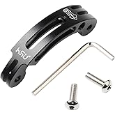HSU Aluminum Alloy Curved Extension Arm (3”) Metal Pole Mount Helmet Stick Extension Arm Mount for Hero 13/12/11/10/9/8/7/6 Black, DJI Osmo Action 4/3 and More Action Cameras (Black)