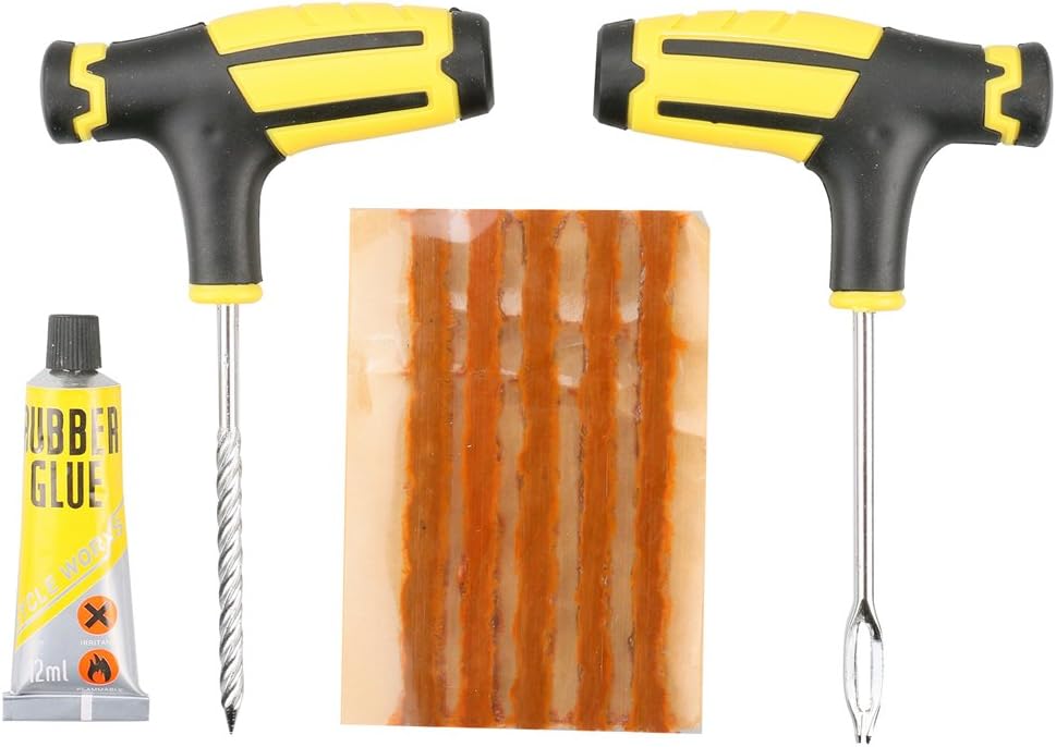 Car Bike Tubeless Tyre Tire Repair Kit Tyre Puncture Plug Repair Tool Set Vacuum Tires Patch