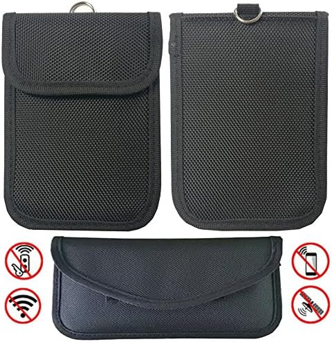 Key FOB (2 PK.) Bundled W/Cell Phone/Credit Card Bag! - Multiple Keys Pouch with Hooks! - 3 Signal Blocking Devices! - LG Protector/Blocker/Holder! - Protect from Hackers & Thieves! - Oxford Cloth!