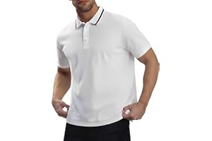 MagnaMan Slim Fit Short Sleeve Polo Shirts for Men - Cotton, Business Casual Stretch Shirt, Breathable Golf & Office Wear