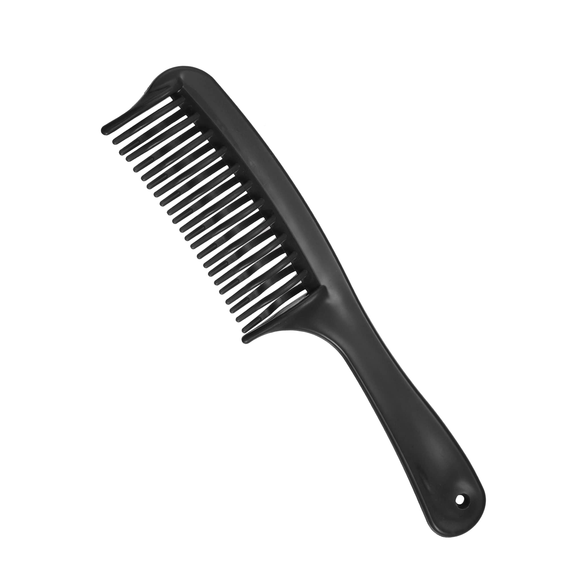 VOCOSTE Detangling Hair Comb, Double Row Tooth Hair Comb Hairdressing Styling Tool for Curly Hair, Black, 7.87"x1.77"