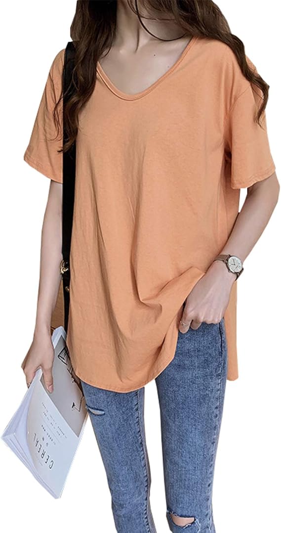 Amazon Joy Corn ゆったり Uネック Tシャツ カットソー 柔らかい 無地 レディース M Xxl Tシャツ カットソー 通販