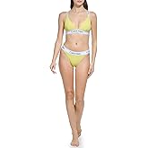 Calvin Klein Women's Low Waisted Elastic Logo Triangle Set-Bikini Top