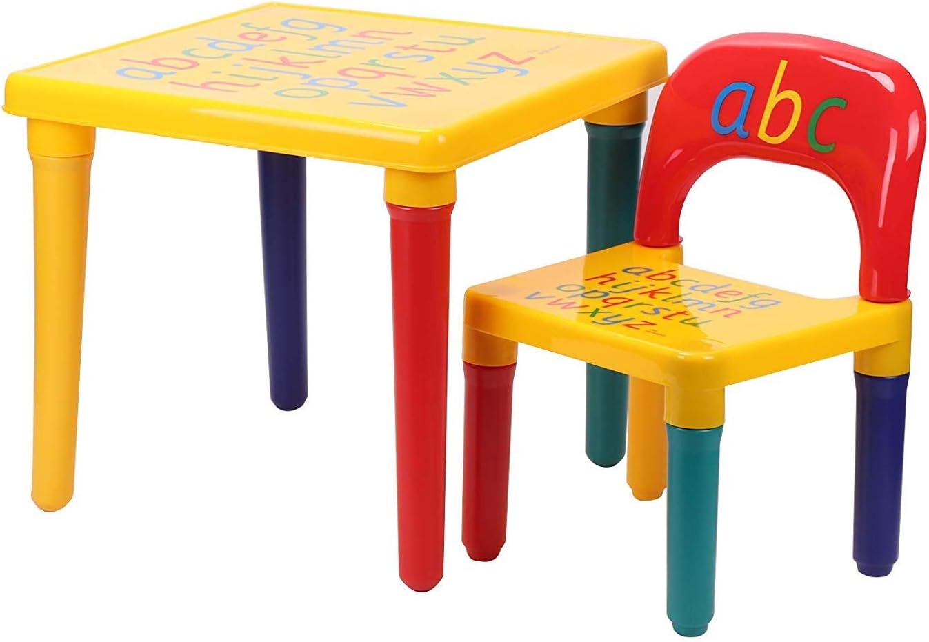 Mhjmijb Kids Table and Chair Set ABC Alphabet Table Furniture Child Learn & Play Educational Present,home Babies Early Education Game Tabla