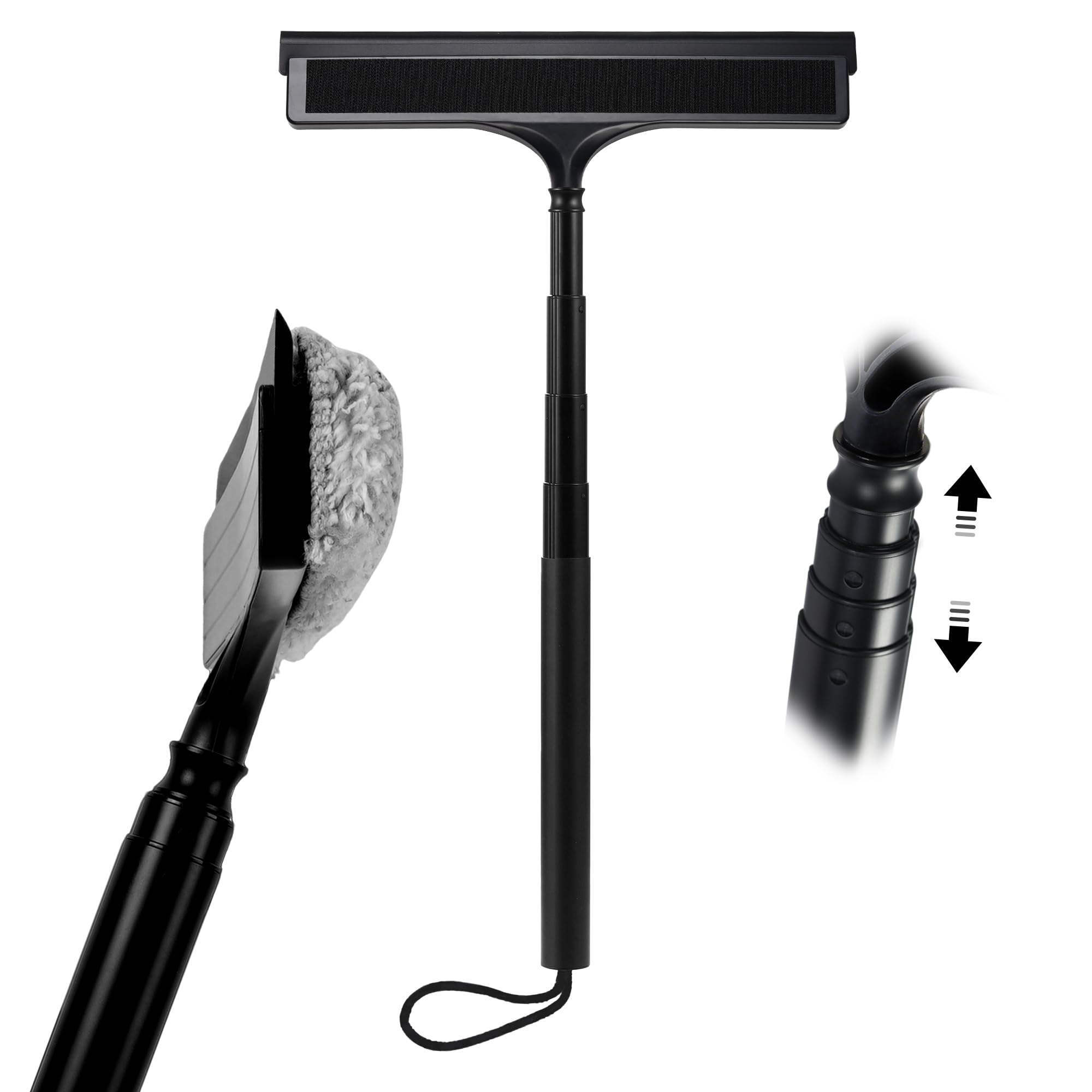 Photo 1 of Window Squeegee with Flip-Head, Shower Squeegee 16-59" Long Handle Telescopic Pole & 30% Thicker Blade, Shower Squeegee for Glass Doors, Shower, Car, Windows, Bathroom