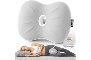 FORCANBY Leg & Knee Pillow for Side Sleepers - Smooth Spine Alignment Pillow - Memory Foam Knee Pillows for Back Hip Pain, Spine Aligning, Sciatica, Surgery Recovery, Pregnancy