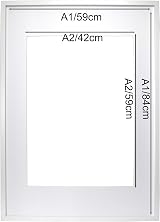YiPinYin White A1 Boxed Gallery Frames Set of 3 for A2 Photos - MDF view 3