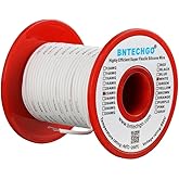 BNTECHGO 22 Gauge Silicone Wire Spool 100 ft White Flexible 22 AWG Stranded Tinned Copper Wire