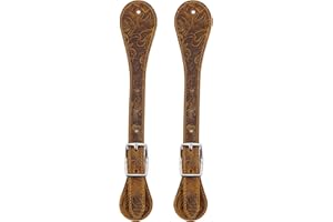 Jeereal Leather Spur Straps for Horse Riders,Western Men and Women's Boots Equipment,Double Ply Reinforced Stitching Spur Straps