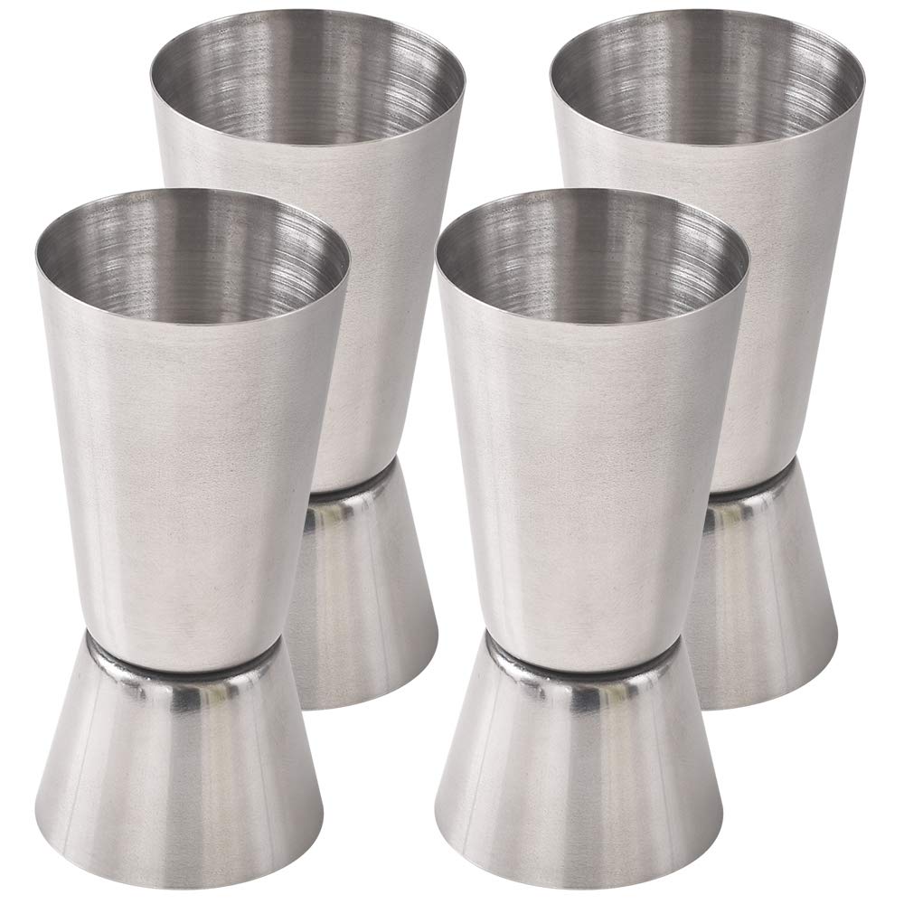 Newk Cocktail Jigger, 1/2 & 1 Oz(15 & 30 ML) Stainless Steel Bar Jigger (Set of 4)