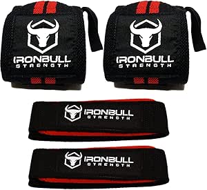 Iron Bull Strength Wrist Wraps &amp; Lifting Straps Combo