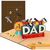 PopLife® #1 Dad Toolbox 3D Pop Up Card - Father’s Day, Birthday, Anniversary, Retirement, Thank You, Appreciation Card - For Handy Dads, Tools and DIY Lovers, Grandfather, Husband, Boyfriend - For All Occasions
