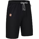 QPNGRP Men's 9" Inseam Zipper Pocket Stretch Shorts