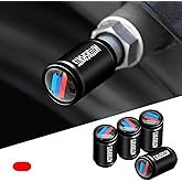 Tire Valve Stem Caps for BMW M 1 2 3 4 5 6 7 8 Series X1 X2 X3 X4 X5 X6 X7 M3 M5 Z4, Anodized Aluminum Tire Valve Cap Set, Corrosion Resistant, 4 Pack (Black)