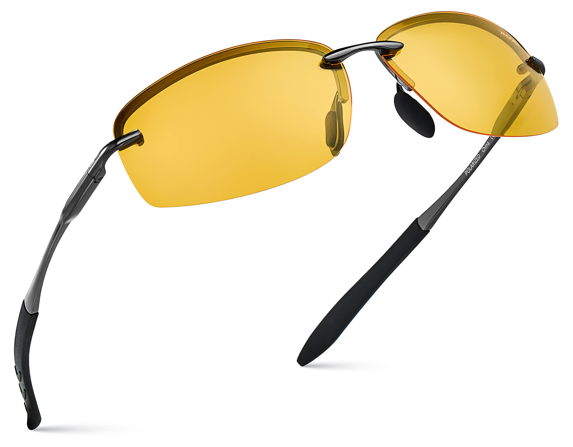 Xagger Polarized Driving Sunglasses for Men Rimless Metal Frame UV400 Protection Sun Glasses