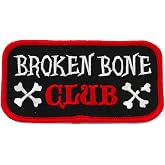 Broken Bone Club Patch Embroidered Iron-On Motorcycle Biker Emblem