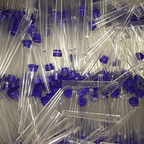 Plastic J Tubes Clear w/ Blue Caps 100mm - 2000 Per Box