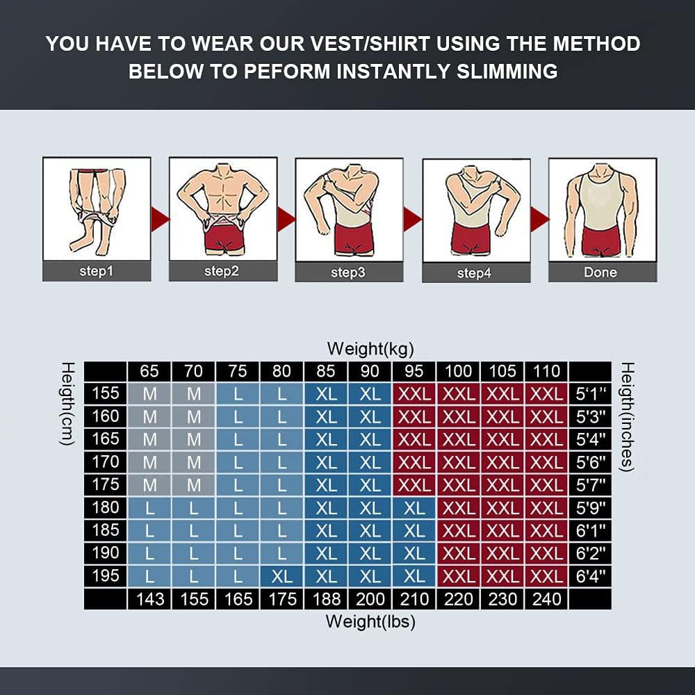 VENI MASEE Slim Men's Compression Shirt to Hide Gynecomastia Moobs Chest Slimming Body Shaper Undershirt, Black (Gynecomastia), L