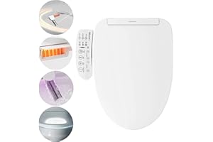 BidetMate 3000 Series Electric Heated Bidet Smart Toilet Seat with Unlimited Heated Water, Side Control Panel, and Adjustable Warm Air Dryer - Self-Cleaning - Fits Elongated Toilets