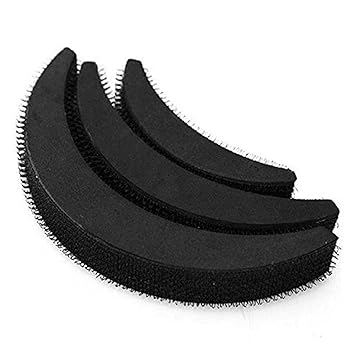 Wenux- Hair Puff Up Volumizer Banana Bumpits Maker Hairstyle Accessory 3 Pieces- 1 Set (Black)