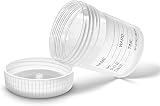RE-GEN 50pk 60ml Clear Specimen Containers Leak Proof Screw Top Lids ID Labels view 2
