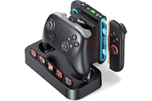 2 in 1 Charging Dock for Nintendo Switch 2 Pro Controller & Joycon, Fast Charging Station with Magnetic Snap, 5 Game Card Sto