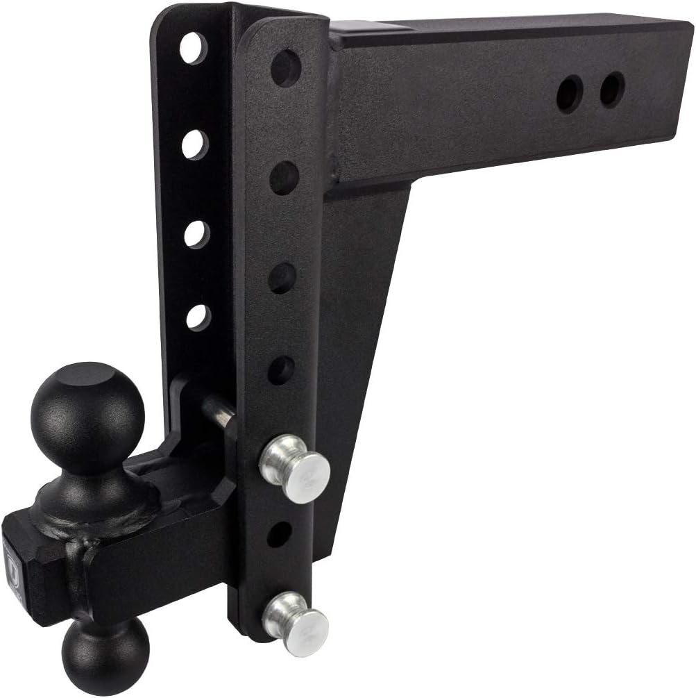 - 3.0" Adjustable Heavy Duty Trailer Hitch (22,000 lb. Rating) - 8" Drop/Rise Trailer Hitch with 2" & 2-5/16" Dual Ball - Powder Coat, Solid Steel, Corrosion-Resistant