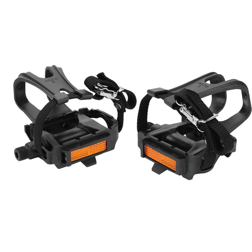 VGEBY 1 Pair Bike Pedals, Nylon Cycling Pedals with Toe Clips for Mountain Bikes Road Bikes