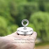 Neosmuk Fishing Magnet 300 lb+ Pull Strong CNC Machined Metal Base Neodymium view 2