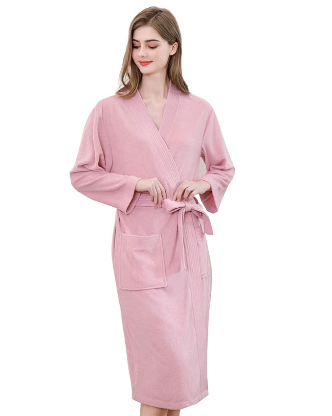 Terry Cloth Shower Robe for Women Lightweight Bathrobe, Soft Pajamas