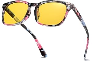 D Lolylad Night Driving Glasses for Women Men - Polarized Anti Glare Yellow Lens Glasses HD Night Driving Glasses