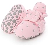 HsdsBebe Unisex Newborn Baby Cotton Booties Non-Slip Sole for Toddler Boys Girls Infant Winter Warm Fleece Cozy Socks Shoes