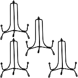 Mocoosy 4 Pack Improved Anti-Slip Plate Stands for Display, 4 Inch Plate Holder Display Stand, Picture Frame Holder Stand, Bl