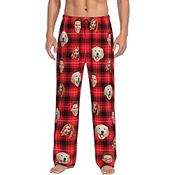 Personalized Buffalo Plaid Red Pajama Pants for Men