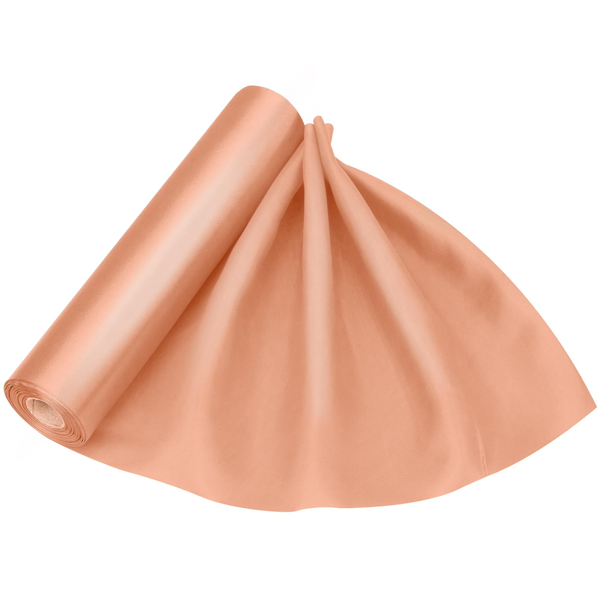 Trimming Shop Peach Satin Fabric Roll 20m x 29cm Silky Polyester Fabric Roll for Table Runner Sashes Wedding Decoration, Chair Cover Bows, Table Back Drop & Ribbon Crafting Supplies