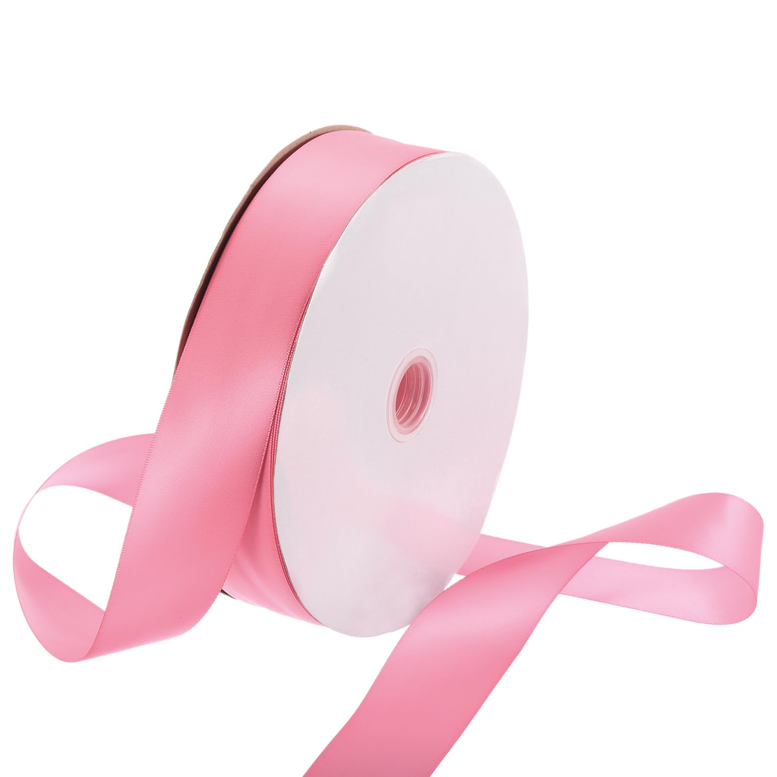 Rebower 38mm Satin Ribbon 91m Thick Double Face Grosgrain Silk Ribbon, [for Gift Wrapping, Hair Bows, Wedding, Cake, Flower] - 100 Yard/300ft/ Pink