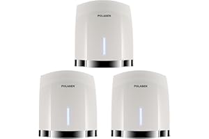 POLASEN Hand Dryers for Bathrooms Wall Mount 3 Pack White Efficient Warm Cold Wind Blower Quick Drying for Commercial Industry Restrooms