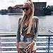 Mojessy Womens Deep V Long Sleeve Bolero Cardigan Surplice Wrap Tie up Crop Top, Army Green, M