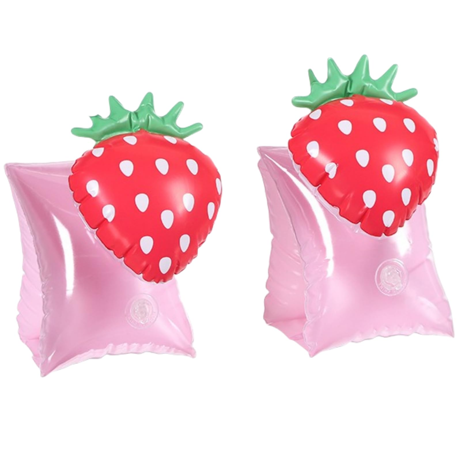 Photo 1 of 2 Pack Arm Floaties for Kids - Cute Cartoon Inflatable Pool Arm Floaties Swim Rings, PVC Arm Bands Floater Sleeves for Toddlers Children 3-5-6-12 Years (Strawberry)