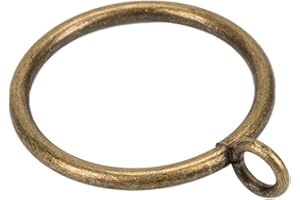 Curtain Rings with Eyelet for Curtain Rods 2 Inch Inner Diameter Metal Drapery Eyelet Curtain Rings Black 24 Pcs Bronze Exselens