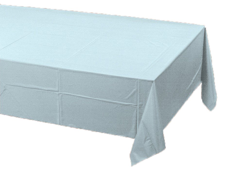 Creative Converting PC710229 Pastel Blue Plastic-Lined Rectangular Paper Tablecover, 1 Pc — image 1