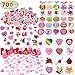 JOYIN 700+ Pcs Valentines Day Party Favor Supplies Craft Set, Foam Stickers for Kid, Tattoos, Stampers & Stickers for Decorations, Photo Props, School Classroom Holiday Exchange Game Prizes, Art Craft